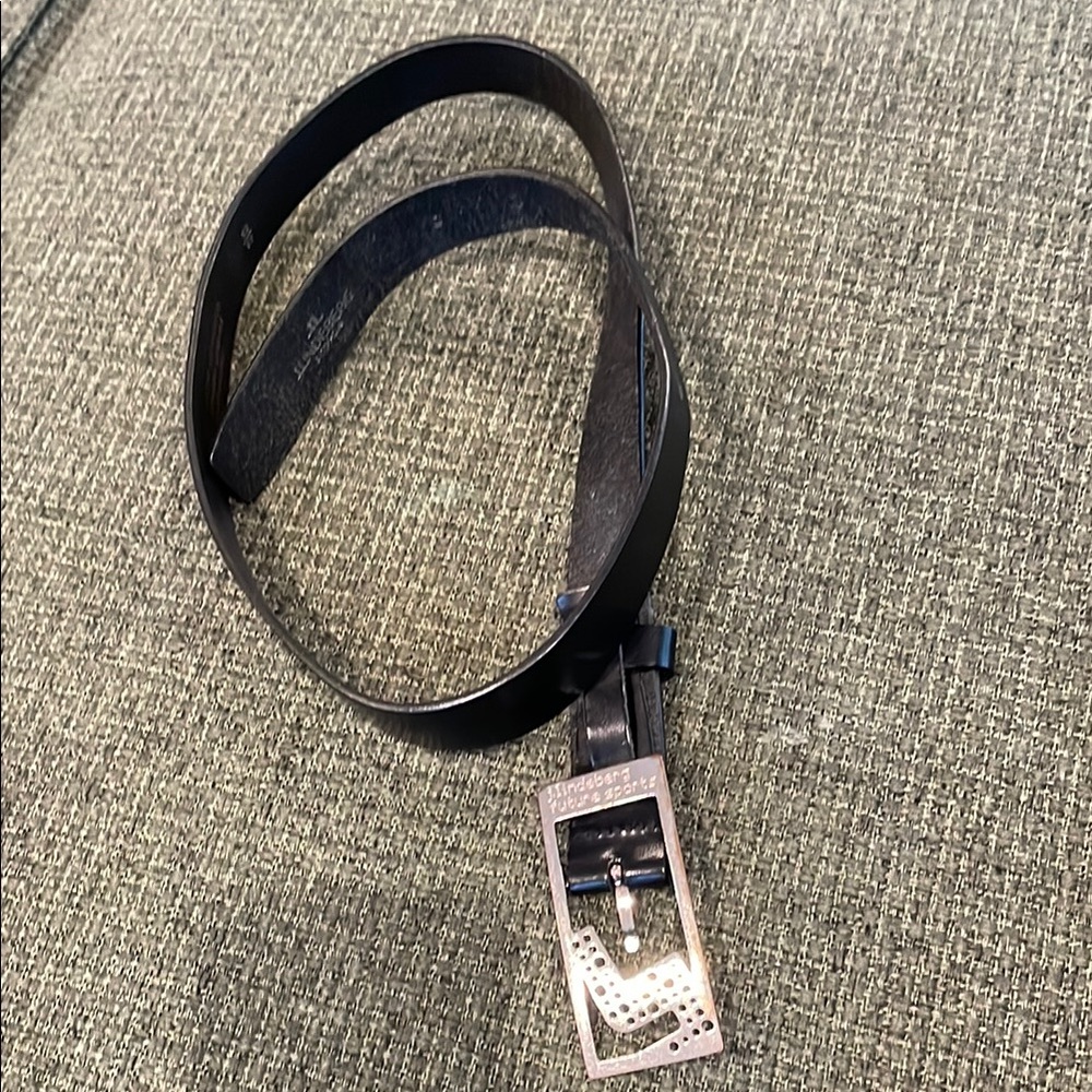 J. Lindeberg Men's Black Leather Belt (sz 32)